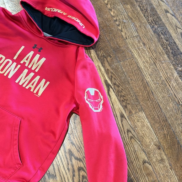 Kids Limited edition Marvel Iron Man Under Armour Hoodie size Med - Picture 3 of 4